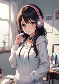 音楽を聴いている女の子 JkGUU