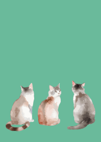 calm cats4 on blue green