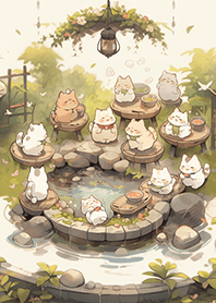 一群開心玩水的貓咪❤