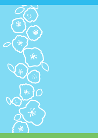 Simple Flowers2 on blue