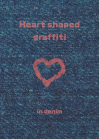 Heart shaped graffiti in denim