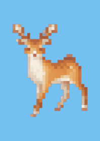 Deer Pixel Art Theme  Blue 05