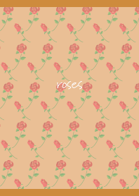 Red rose pattern on brown