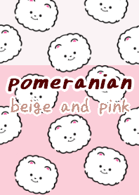 pomeranian dog theme3 pink beige