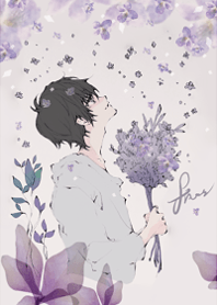 花と少年・紫花