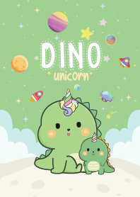 Dino Unicorn Fat Cute Green