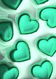3D Glossy Mint green Heart.
