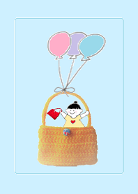 นางฟ้าที่มีใบหน้าออกจากถุงสีเหลือง