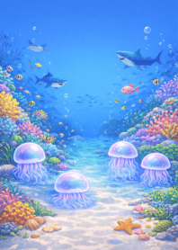 Jellyfish deep in the ocean 3_57