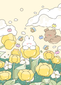 Flower garden with insects1