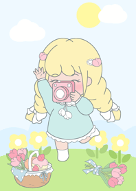 Blueberry with tulip garden