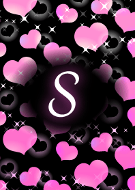 S-Initial- Pink & Black
