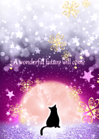 Lucky cat and beautiful moon.6