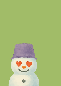 Expressive snowman5 on moss green