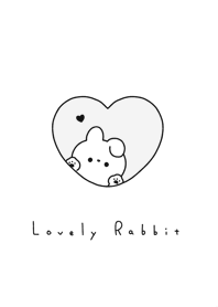 うさぎとハート / ライトグレー