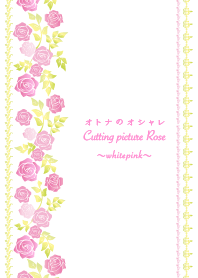 Cutting picture Rose Whitekpink
