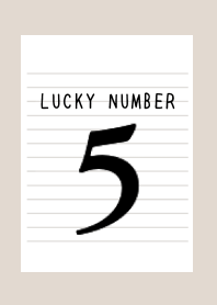 LUCKY NUMBER 5 NOTEBOOKj-BEIGE