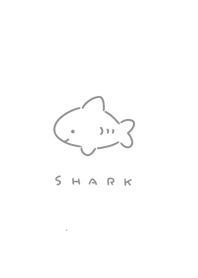 可愛的鯊魚。white gray
