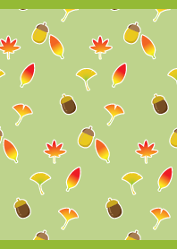 Autumn Items on moss green JP