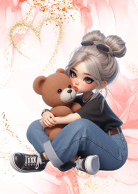 可愛い❤️お団子ヘアの女の子