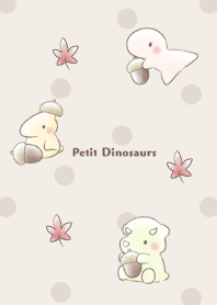 Petit Dinosaurs -Autumn- brown dot