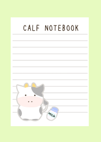 CALF NOTEBOOKj-YELLOW GREEN