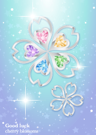 Good luck! cherry blossoms[Blue]