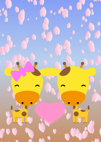 Sakura and giraffe