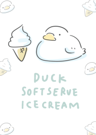 Duck Soft-Serve Ice Cream White Blue.