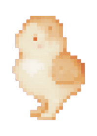 Chick Pixel Art Theme  BW 03