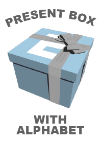 PRESENT BOX WITH ALPHABET (E)