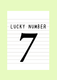 LUCKY NUMBER 7 NOTEBOOK/YELLOW GREEN