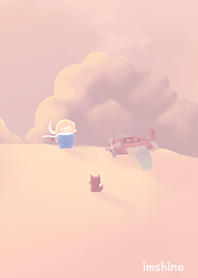 Little prince and pink desert
