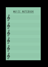 MUSIC COLOR NOTEBOOK-DUSTY GREEN-BLACK
