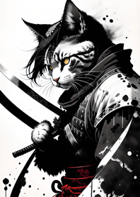 墨流し侍猫 DA1523