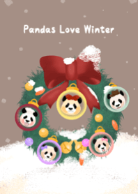 Pandas Love Winter