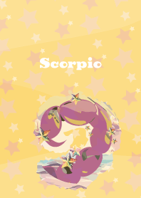 scorpio constellation on light yellow