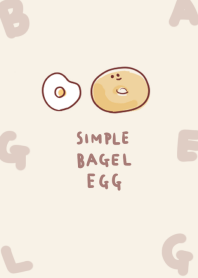 simple bagel fried egg beige.