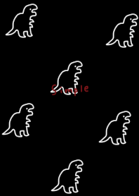 Black and loose dinosaur pattern.