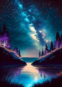 Beautiful starry night view#2296