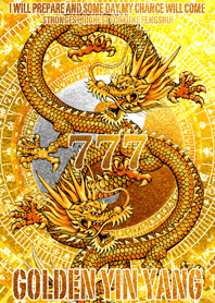 Golden yin yang and golden dragon 7