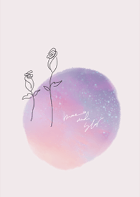 シンプルかわいいパステルとバラ