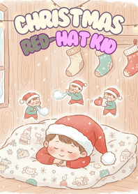 Cozy Christmas Red-Hat Kid