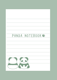 COLLAR PANDA NOTEBOOK/DUSTY GREEN