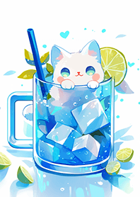冰涼海洋貓咪飲料❤
