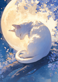 A white cat under the moon JP