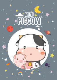 Pig&Cow Mini Cute Galaxy Gray
