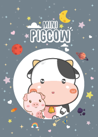 หมูอ้วน&วัวน้อย น่ารักมินิ สีเทา