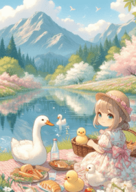 duck cute picnic 05
