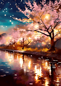 Beautiful night cherry blossoms#87